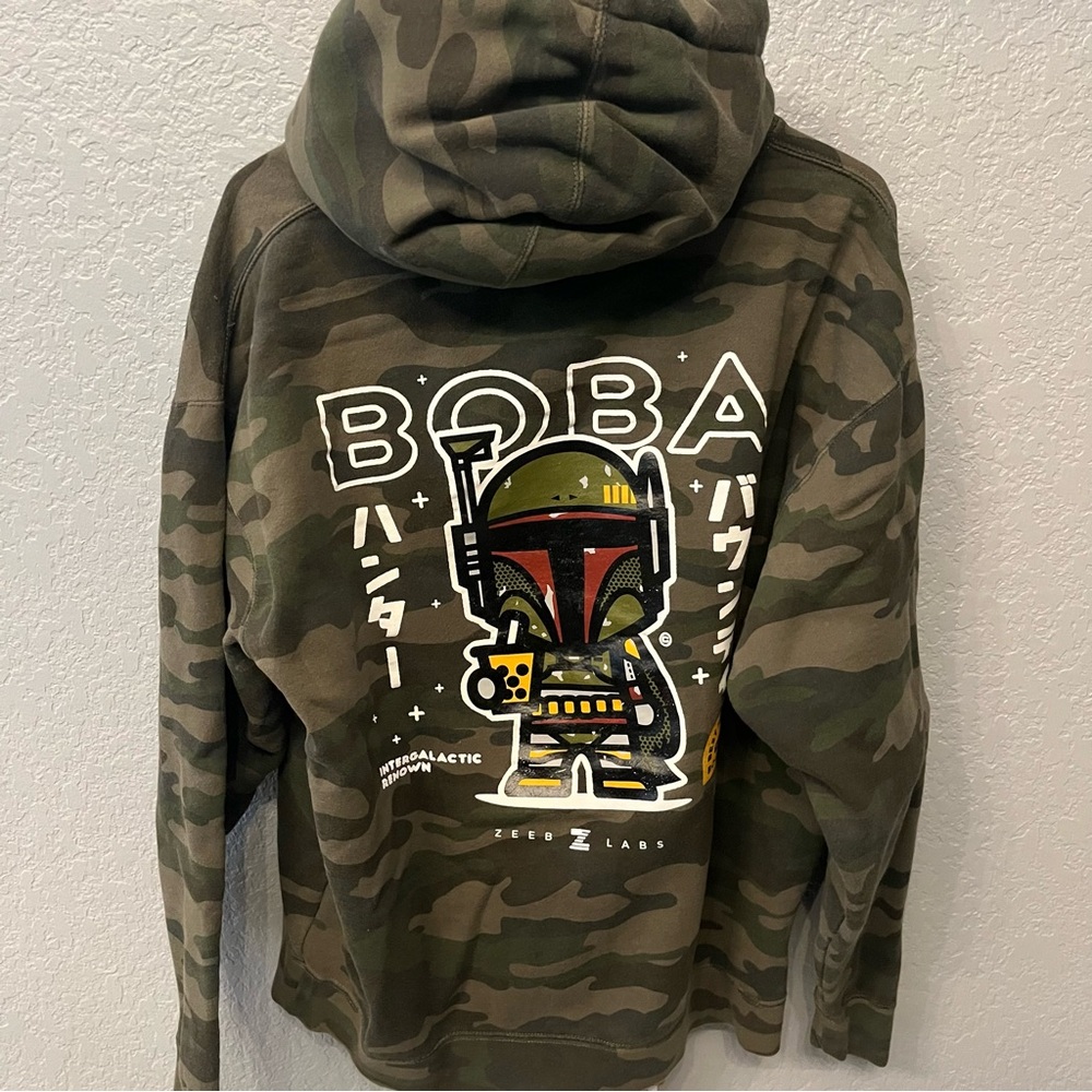 Star Wars Boba Fett Boba Tea Graphic Hoodie Camouflage Large